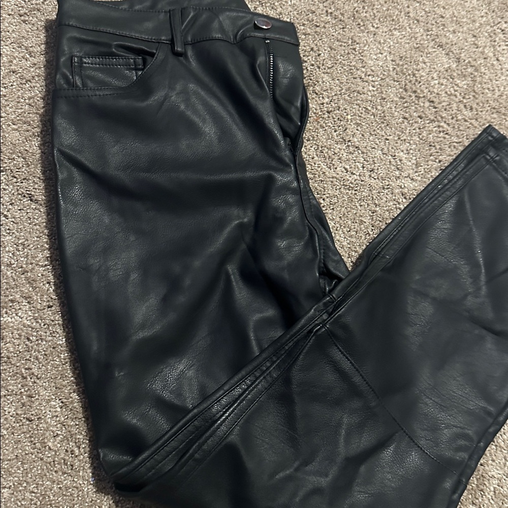 H&M Black Faux Leather Trousers - Picture 3 of 5